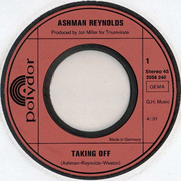 Ashman Reynolds : Taking Off / Long, Long Road (7", Single)