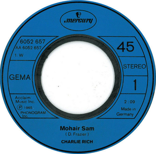 Charlie Rich : Mohair Sam (7", Single, RE)