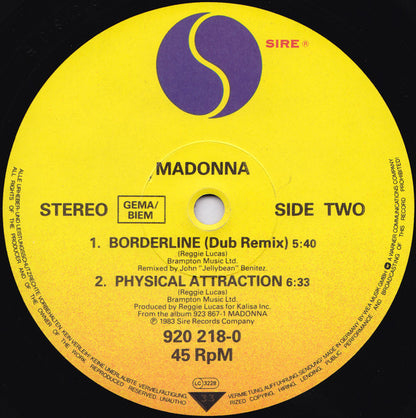 Madonna : Borderline (U.S. Remix) (12", Single)
