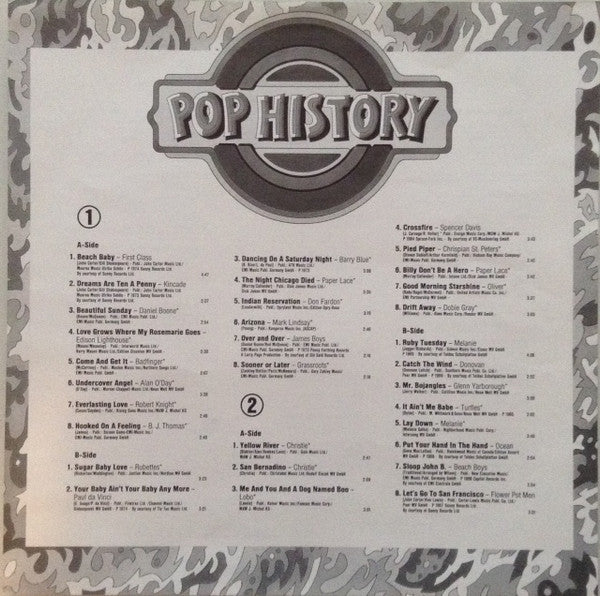 Various : Pop History (The Fabulous 60ies And 70ies Beat · Pop · Flower Power)  (5xLP, Comp)