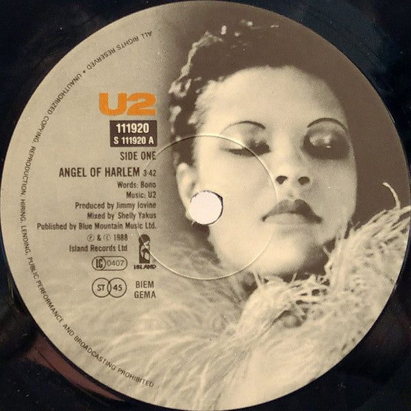U2 : Angel Of Harlem (7", Single)