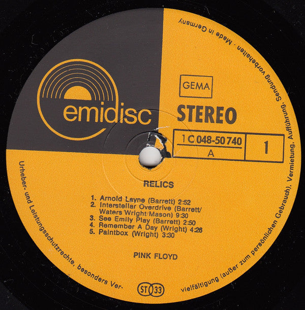 Pink Floyd : Relics (LP, Comp, RE)
