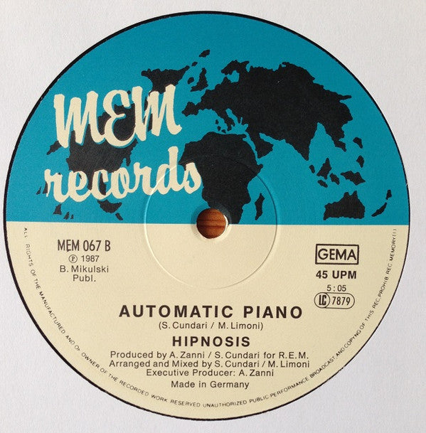 Hipnosis : Droid / Automatic Piano (12", Maxi)