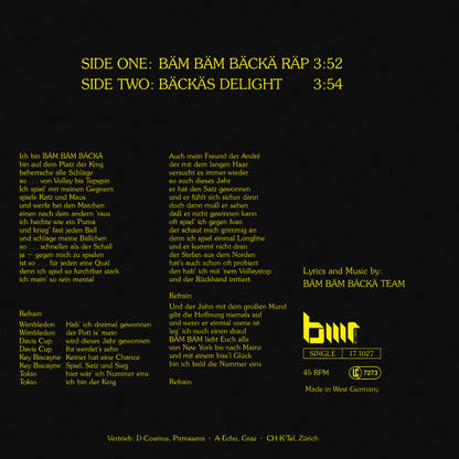 Bäm Bäm Bäckä : Bäm Bäm Bäckä Räp (7", Single)
