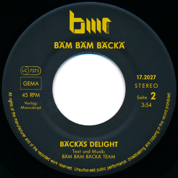 Bäm Bäm Bäckä : Bäm Bäm Bäckä Räp (7", Single)