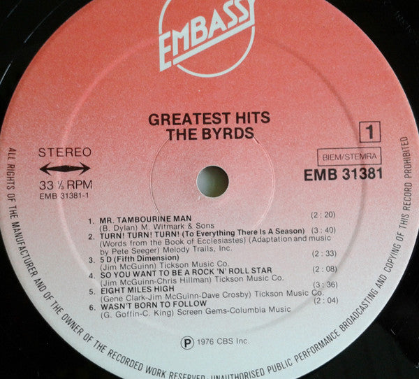 The Byrds : Greatest Hits (LP, Comp)