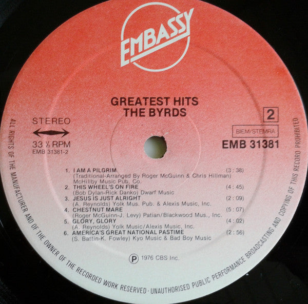 The Byrds : Greatest Hits (LP, Comp)