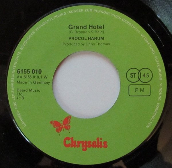 Procol Harum : Grand Hotel / Robert's Box (7", Single)