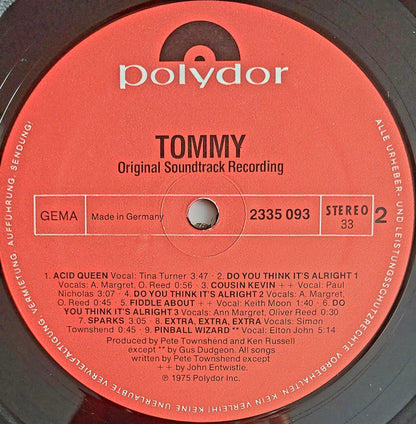 Various : Tommy (Original Soundtrack Recording) (2xLP, Album, RP)