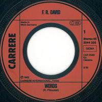 F.R. David : Words (7", Single)