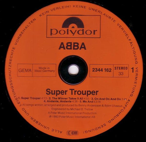 ABBA : Super Trouper (LP, Album, Inj)