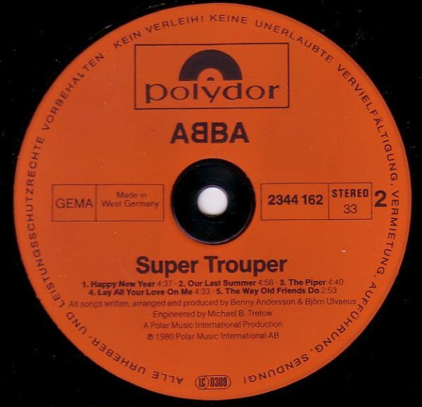 ABBA : Super Trouper (LP, Album, Inj)