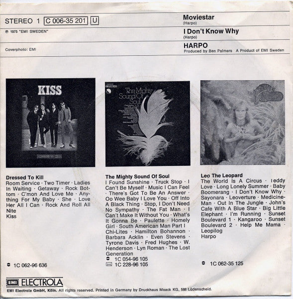 Harpo : Moviestar (7", Single)