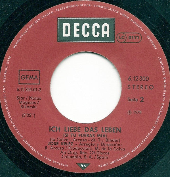 José Vélez : Voulez Vous Danser Avec Moi? (Señorita, Wir Sind Ein Paar) (7", Single)