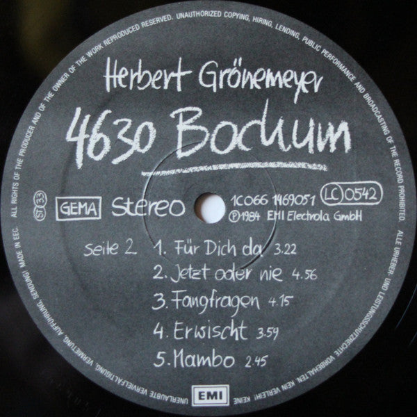 Herbert Grönemeyer : 4630 Bochum (LP, Album)
