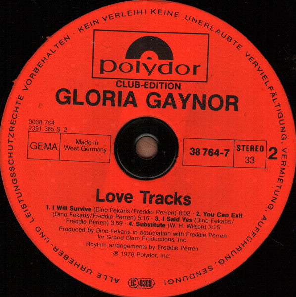 Gloria Gaynor : Love Tracks (LP, Album, Club)