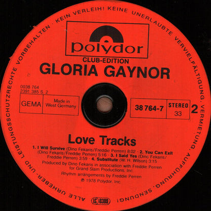 Gloria Gaynor : Love Tracks (LP, Album, Club)