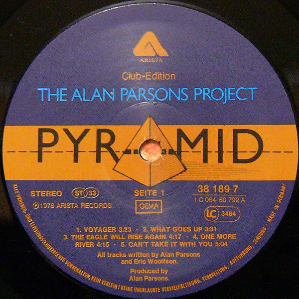 The Alan Parsons Project : Pyramid (LP, Album, Club, RE)