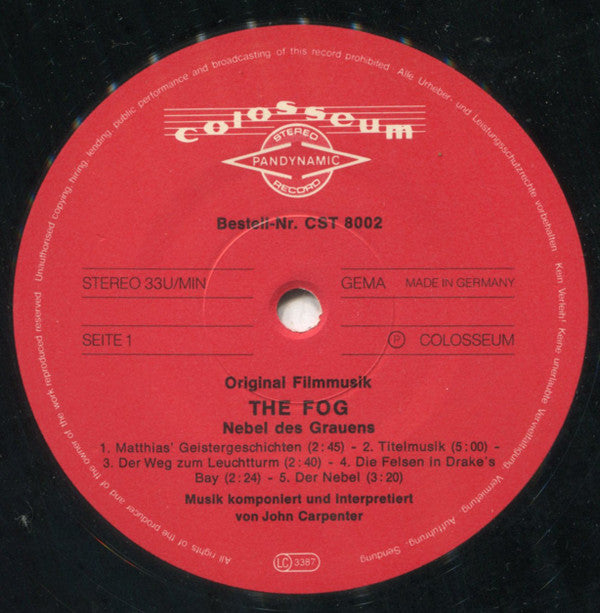John Carpenter : The Fog - Nebel Des Grauens (Original Filmmusik) (LP, Album)