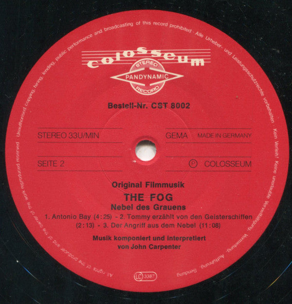 John Carpenter : The Fog - Nebel Des Grauens (Original Filmmusik) (LP, Album)
