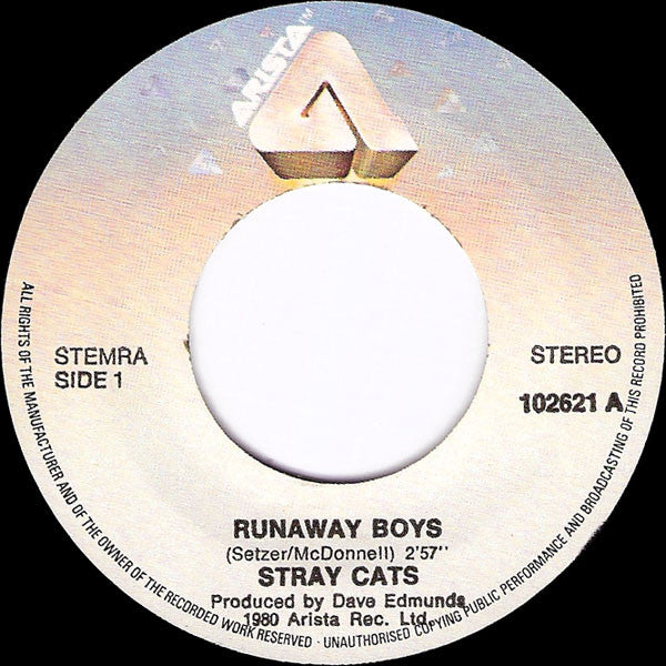 Stray Cats : Runaway Boys (7", Single)
