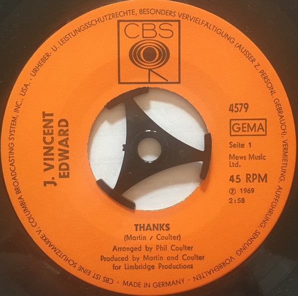 J. Vincent Edwards : Thanks (7")