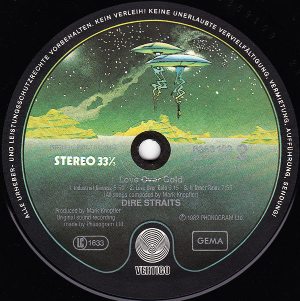 Dire Straits : Love Over Gold (LP, Album, Dig)