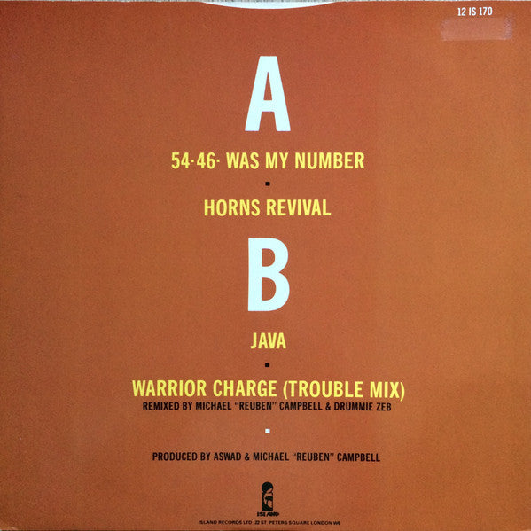 Aswad : 54-46 (Was My Number) (12")