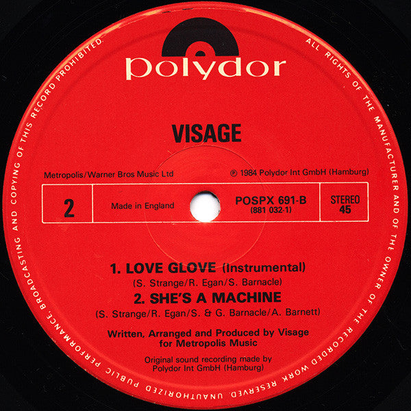 Visage : Love Glove (12", Single)