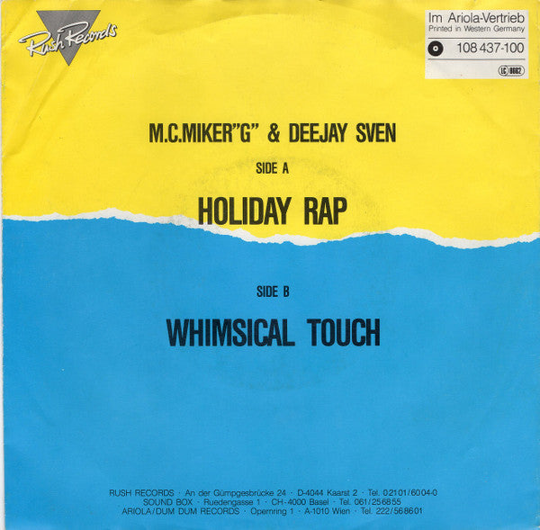 M.C.Miker"G" & Deejay Sven* : Holiday Rap (7", Single)