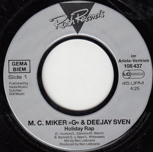 M.C.Miker"G" & Deejay Sven* : Holiday Rap (7", Single)