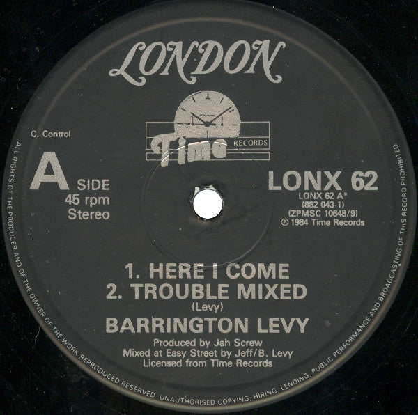 Barrington Levy : Here I Come (12")