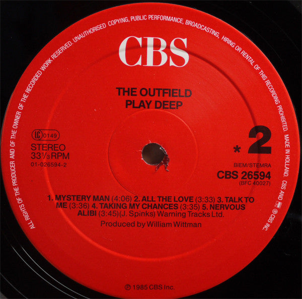 The Outfield : Play Deep (LP, Album)