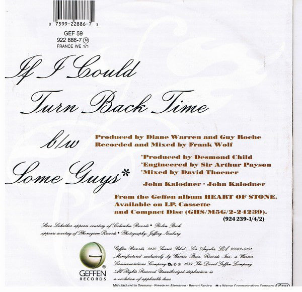 Cher : If I Could Turn Back Time (7", Single)