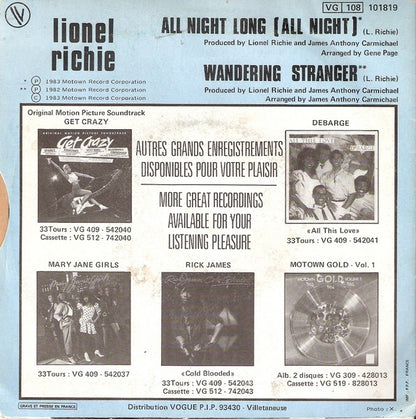 Lionel Richie : All Night Long (All Night) (7", Single)