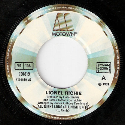 Lionel Richie : All Night Long (All Night) (7", Single)