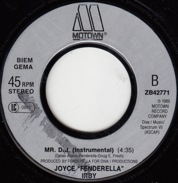 Joyce "Fenderella" Irby Special Guest: Doug E. Fresh : Mr. D.J. (7", Single)