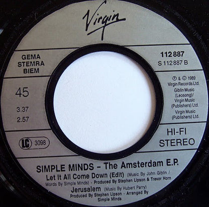 Simple Minds : The Amsterdam EP (7", EP)