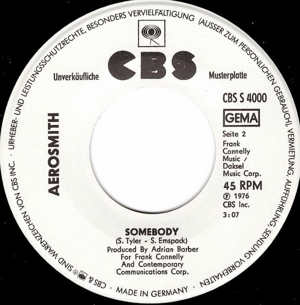 Aerosmith : Dream On (7", Single, Promo)