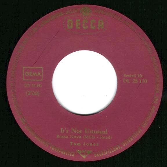 Tom Jones : It's Not Unusual (7", Single)