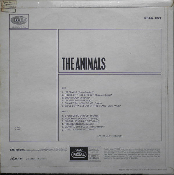 The Animals : The Animals (LP, Comp, RE)