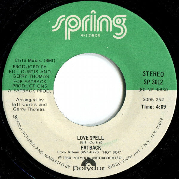 Fatback* : Backstrokin' / Love Spell (7", 18 )