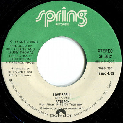 Fatback* : Backstrokin' / Love Spell (7", 18 )