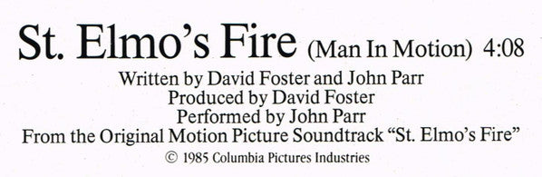 John Parr : St. Elmo's Fire (Man In Motion) (12", Maxi)