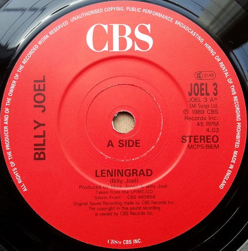 Billy Joel : Leningrad (7", Single)