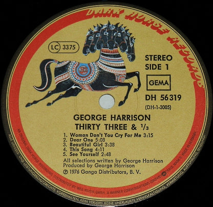 George Harrison : Thirty Three & 1/3 (LP, Album, Gat)