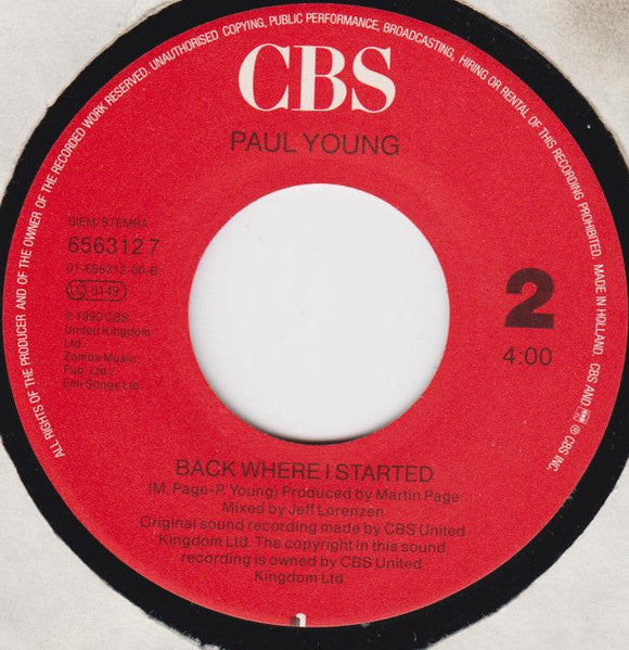 Paul Young : Heaven Can Wait (7")