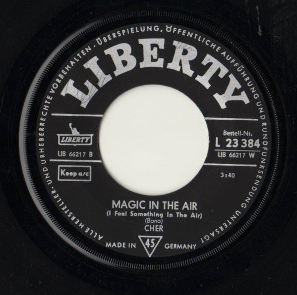 Cher : Behind The Door / Magic In The Air (I Feel Something In The Air) (7", Single)