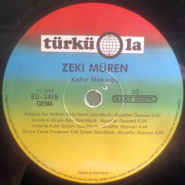 Zeki Müren : Özpınar'ın Pınarından Kahır Mektubu (LP, Album)