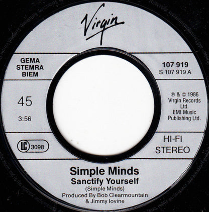 Simple Minds : Sanctify Yourself (7", Single)